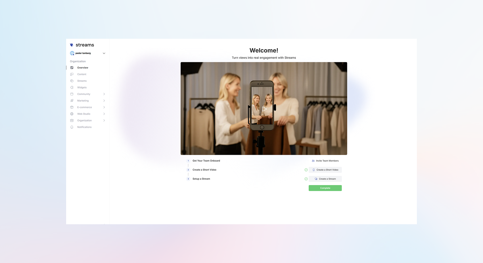 Screenshot of the Overview page